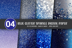 Blue Glitter Sparkle Digital Paper Product Image 1