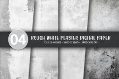 Rough White Plaster Digital Paper Product Image 1