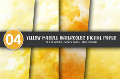 Yellow Marble Watercolor Digital Paper Product Image 1