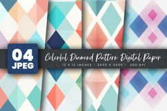 Colorful Diamond Pattern Digital Paper Product Image 1