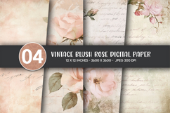 Vintage Blush Rose Digital Paper Product Image 1