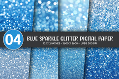 Blue Sparkle Glitter Digital Paper Product Image 1