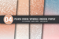 Peach Coral Sparkle Digital Paper Product Image 1