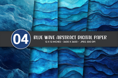 Blue Wave Abstract Digital Paper Product Image 1