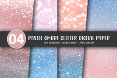 Pastel Ombre Glitter Digital Paper Product Image 1