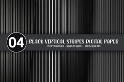 Black Vertical Stripes Digital Paper Product Image 1