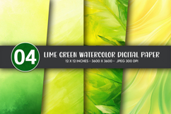 Lime Green Watercolor Digital Paper Product Image 1