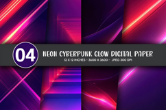 Neon Cyberpunk Glow Digital Paper Product Image 1