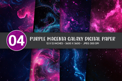 Pink Blue Cosmic Galaxy Digital Paper Product Image 1