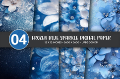 Frozen Blue Sparkle Digital Paper Product Image 1
