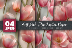 Soft Pink Tulip Digital Paper Product Image 1