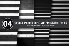 Grunge Monochrome Stripes Digital Paper Product Image 1