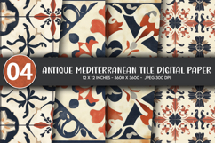 Antique Mediterranean Tile Digital Paper Product Image 1