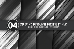 3D Dark Diagonal Digital Paper Product Image 1