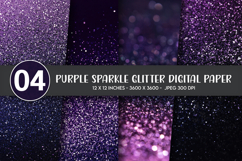 Purple Sparkle Glitter Digital Paper Product Image 1