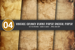 Vintage Grungy Burnt Paper Digital Paper Product Image 1