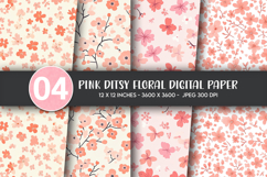 Peach Ditsy Blossom Digital Paper Product Image 1