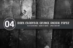 Dark Charcoal Grunge Digital Paper Product Image 1