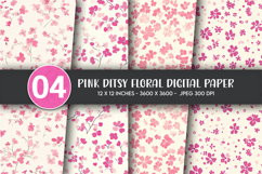 Pink Ditsy Floral Digital Paper Product Image 1