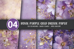 Royal Purple Gold Digital Paper Product Image 1