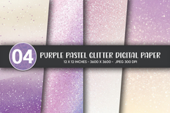 Purple Pastel Glitter Digital Paper Product Image 1