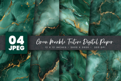 Teal Blue Marble Digital Paper Product Image 1