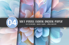 Soft Pastel Floral Digital Paper Product Image 1