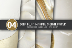 Gold Fluid Marble Digital Paper Product Image 1