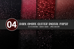 Dark Ombre Glitter Digital Paper Product Image 1