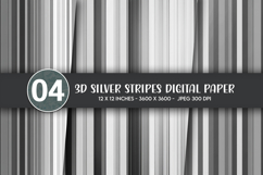 3D Silver Stripes Digital Paper Product Image 1