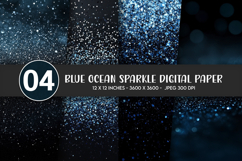 Blue Ocean Sparkle Digital Paper Product Image 1
