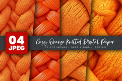 ozy Orange Knitted Digital Paper Product Image 1