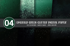 Emerald Green Glitter Digital Paper Product Image 1