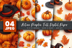 Autumn Pumpkin Fall Digital Paper Product Image 1