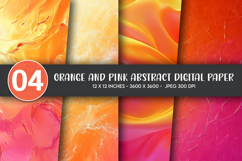 Orange and Pink Abstract Digital Paper Product Image 1