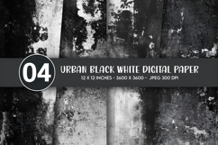 Urban Black White Digital Paper Product Image 1
