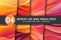 Abstract Fire Wave Digital Paper Product Image 1
