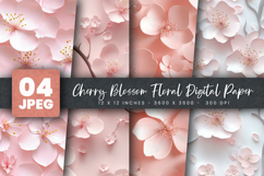 Cherry Blossom Floral Digital Paper Product Image 1