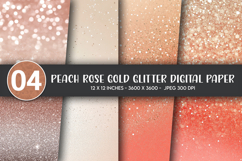 Peach Rose Gold Glitter Digital Paper Product Image 1