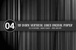 3D Dark Vertical Lines Digital Paper Product Image 1