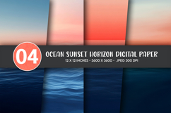 Ocean Sunset Horizon Digital Paper Product Image 1