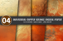 Industrial Copper Grunge Digital Paper Product Image 1