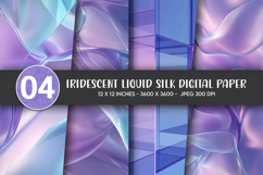 Iridescent Liquid Silk Digital Paper Product Image 1