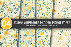 Yellow Wildflower Meadow Digital Paper Product Image 1