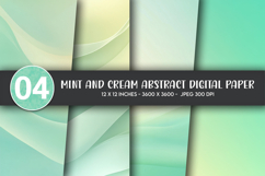 Mint and Cream Abstract Digital Paper Product Image 1