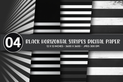 Black Horizontal Stripes Digital Paper Product Image 1