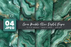 Green Marble Stone Digital Paper Product Image 1
