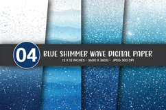 Blue Shimmer Wave Digital Paper Product Image 1