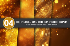 Gold Bokeh and Glitter Digital Paper Product Image 1