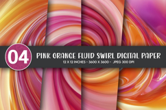 Pink Orange Fluid Swirl Digital Paper Product Image 1